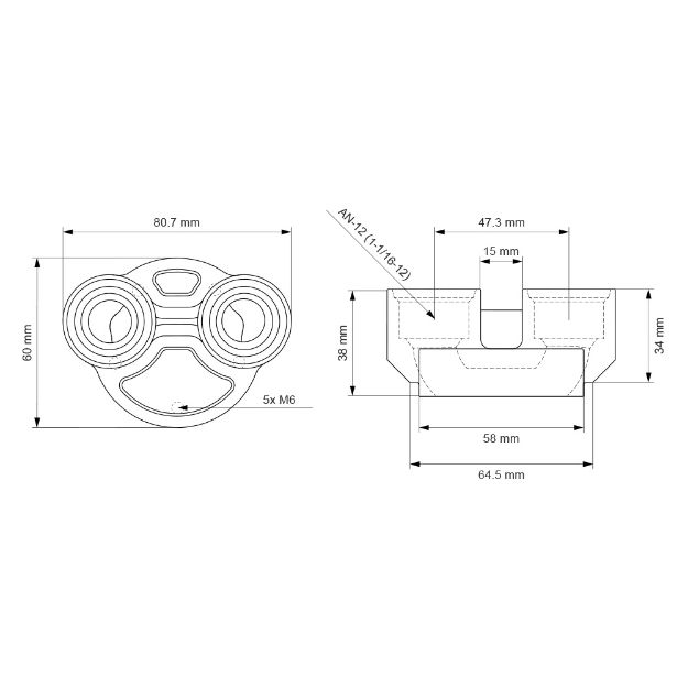Billede af CFC Unit Stäubli connector, dual AN-12
