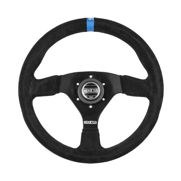 Billede af R383 Logo rat 330 mm, 39 mm dybde – sort ruskind
