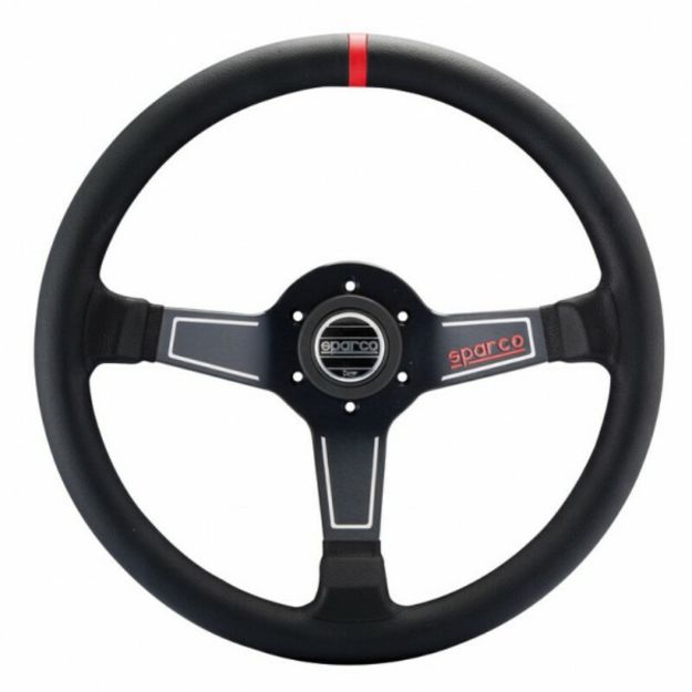 Billede af L575 rat 350 mm, 63 mm dybde – sort læder