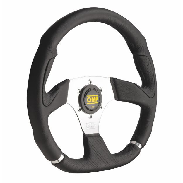 Billede af Cromo rat 350 mm, fladt – sort læder, kromeger