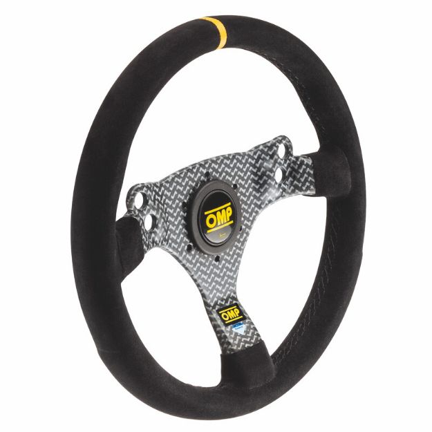 Billede af 320 Hybrid S rat 320 mm, fladt – sort ruskind, carbon-eger