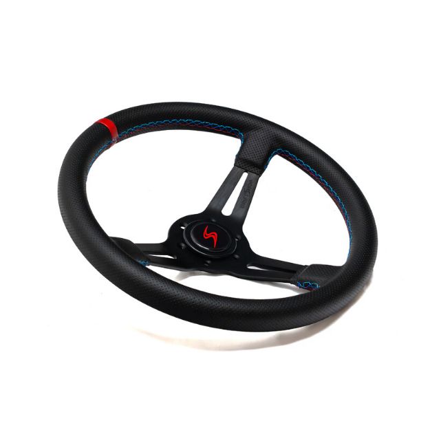Billede af Rat 350 mm, 70 mm dybde – sort perforeret læder, M Power Edition