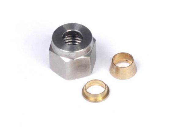 Billede af 1/4" møtrik og messingring