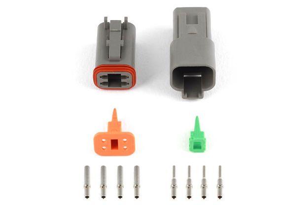 Billede af Stik og pins - modsvarende sæt Deutsch DT-4 stik (DT06-4S + DT04-4P) - (13 A)