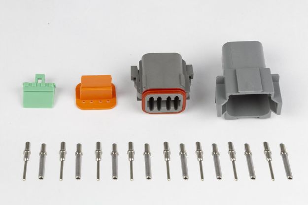 Billede af Stik og pins - modsvarende sæt Deutsch DT-8 stik (DT06-8S + DT04-8P) - (13 A)