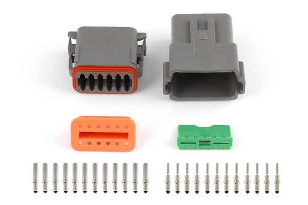 Billede af Stik og pins - modsvarende sæt Deutsch DT-12 stik (DT06-12S + DT04-12P) - (13 A)