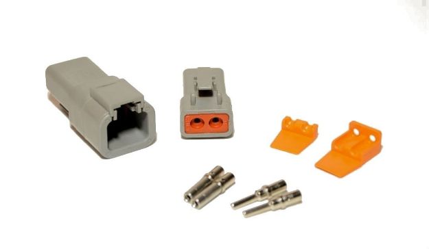 Billede af Stik og pins - modsvarende sæt Deutsch DTP-2 stik (25 A)